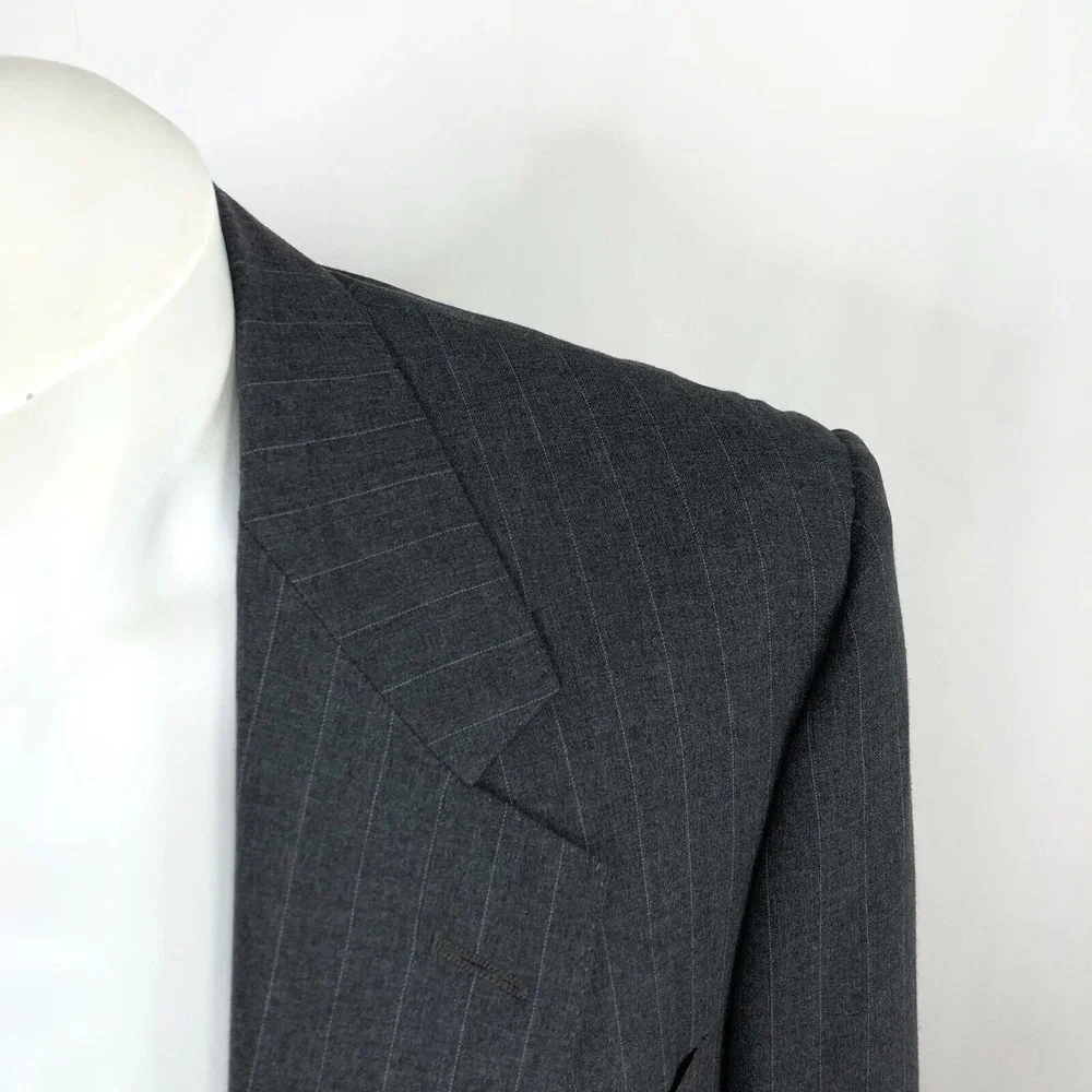 Ermenegildo Zegna Pinstriped 39 Custom Blazer Sport Coat Jacket Gray